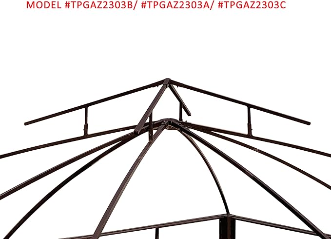 APEX GARDEN Replacement Canopy Top for The Lowe's Allen roth Gazebo Model # TPGAZ2303, TPGAZ2403, TPGAZ2303-ABCD, TPGAZ2403-AC (Light Brown)