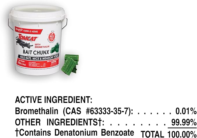 Tomcat with Bromethalin Bait Chunx Pail, Rat and Mice Control for Agricultural Use and Professional Applicators, 4 lbs. 2-Pack