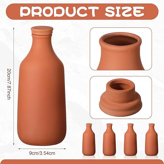 DoubleFill 2 Pcs 24oz Ollas Terracotta Watering Pots Self Watering Planter Insert Terracotta Globes Clay for Outdoor Indoor Garden Plants, Easy to Refill