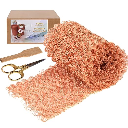 Copper Mesh Rodent Control Copper Wool for Slugs Mice Pest Snail Bird Control 4" x 50 in Copper Wire for Weep Hole Covers Rodent Mesh