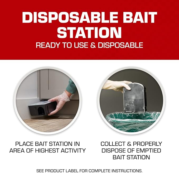 Tomcat Rat & Mouse Killer, Child & Dog Resistant, Disposable Station, 8 oz. | 2 Pre-Filled Ready-To-Use Bait Stations, Indoor and Outdoor Use, Weather Resistant, Easy Monitoring, Value Pack