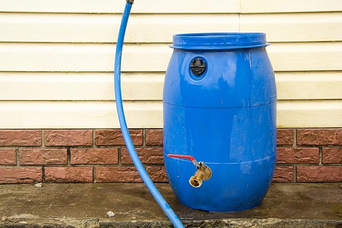 WHK Rain Barrel Spigot Kit-Water Bucket Spigot Faucets-Water Spicket Water Spout Spigot for 5/50/55 Gallon Bucket for Rain Barrel Water Container WaterTank,1/4 Turn with Long Handle(Brass)