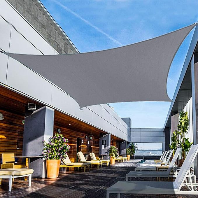 Shade&Beyond Custom 14'x20' Sun Shade Sail Canopy Rectangle UV Block Breathable Curved Sunshade for Backyard Yard Deck Outdoor Facility and Activities, Dark Grey (We Make Custom Size)