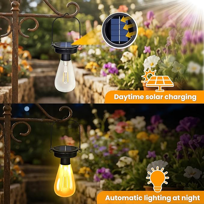 2 Pack Replacement Solar Light Tops,3.23in Solar Hanging Lantern Replacement Parts Outdoor Light Bulbs ,Small Waterproof Lantern for Outside Garden Patio Decor,DIY Gifts