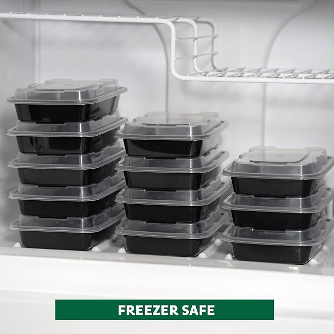 Freshware Meal Prep Containers [150 Pack] 1 Compartment Food Storage Containers with Lids, Bento Box, BPA Free, Stackable, Microwave/Dishwasher/Freezer Safe (24 oz)