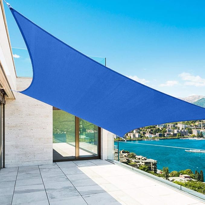 Shade&Beyond Sun Sail Shade Canopy Rectangle 10'x13' 185GSM Shade Sail for Patio Deck Yard Backyard Outdoor Facility and Activities Blue, (We Make Custom Size)