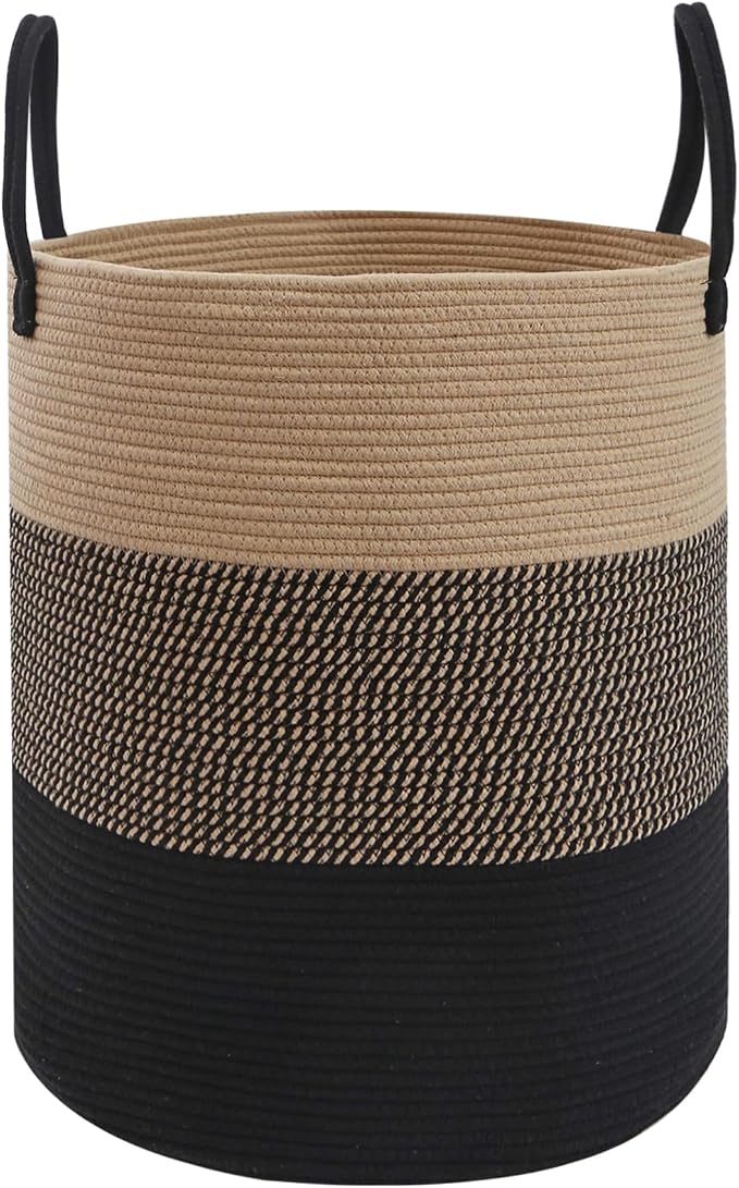 70L Woven Laundry Basket, Large Clothes Hamper with Handles- Jute