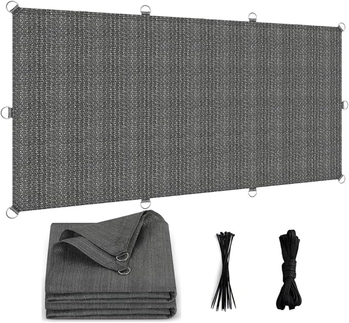 Sun Shade Cloth 10x20 FT, UV Block Outdoor Patio Shade Cover, Permeable and Tear Fade Resistant Rectangle Sunshade Fabric for Backyard, Porch, Pergola, Yard, Deck, Garden, Gray