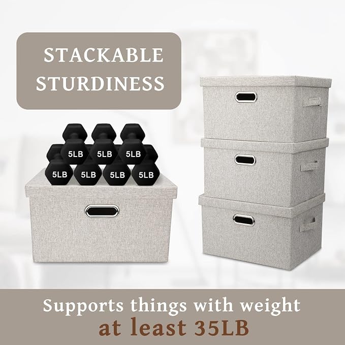 Storage Bins with Lids Fabric Closet Organizers Cubes Office Organization