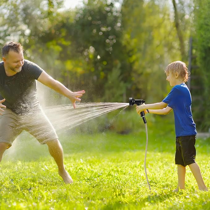 FrutPunch Garden Hose 25 FT, Non-Expanding,10 Functional Nozzles, Garden Hose Anti-Kink, Heavy Duty Flexible Water Hose 25 FT, Suitable for Outdoor,Yard, Car Washing and Other Scenes. (25ft, Foot, 25)