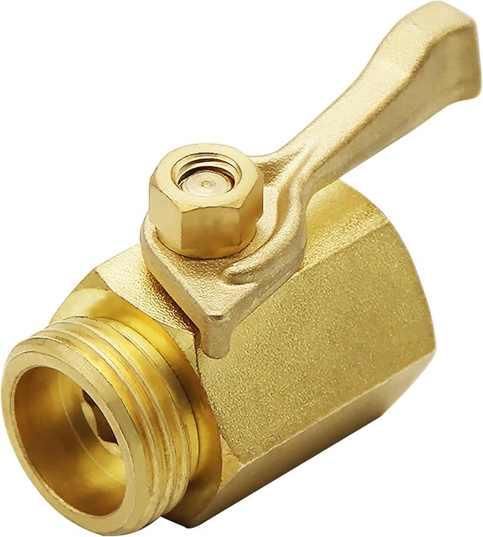 Lifynste Heavy Duty Brass Garden Hose Shut Off Valve, 3/4 Inch, 2 Sets