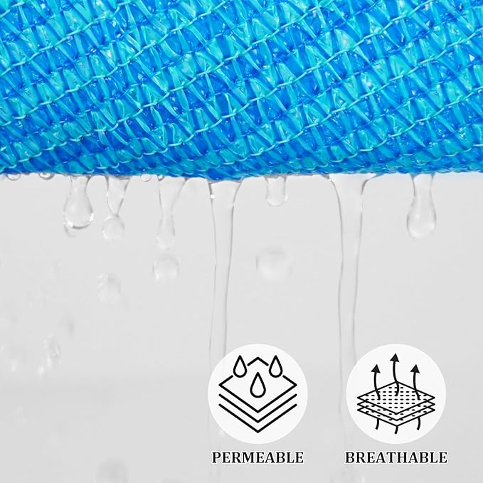Shade&Beyond Custom 20'x20' Sun Shade Sail Canopy Square UV Block Breathable Curved Sunshade for Backyard Yard Deck Outdoor Facility and Activities, Turquoise Mix (We Make Custom Size)