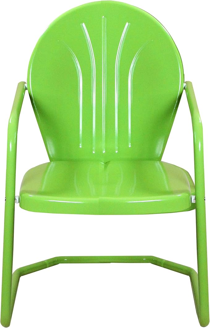 Northlight 34-Inch Outdoor Retro Tulip Steel Armchair, Lime Green