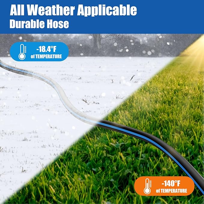 Heavy Duty Garden Hose 5/8" 25 FT: Flexible Rubber Water Hose - Leakproof Hose Male to Female Fittings - Durable Hose for Yard, Lawn, Car Wash, Outdoor, Watering, Dark Blue