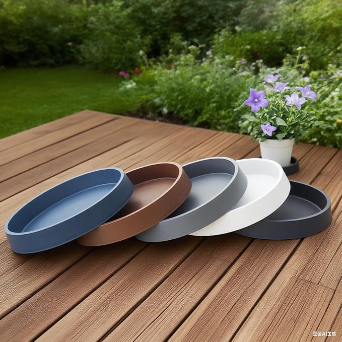 1 Pack Plant Saucer Tray for Ceramic Plastic Pots, 6 inch Plant Saucers for Indoors, Pot Saucers Trays, Flower Planter Water Drip Trays for Pots Base (6", Gray)