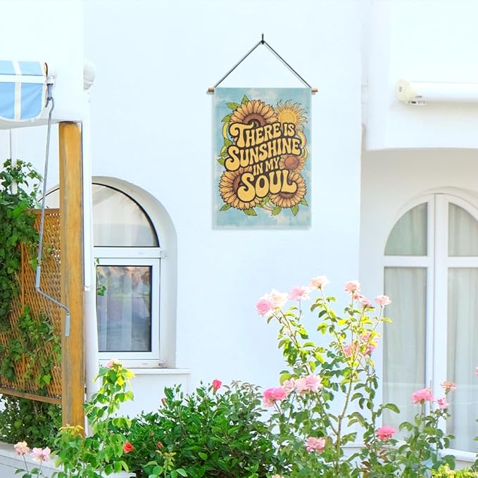 Garden Flag, Funny Welcome Yard Flag for Outside, Religious Garden Gifts, Christian Yard Sign Home Décor, Christian Bible Musical Notes Flag (Blue)