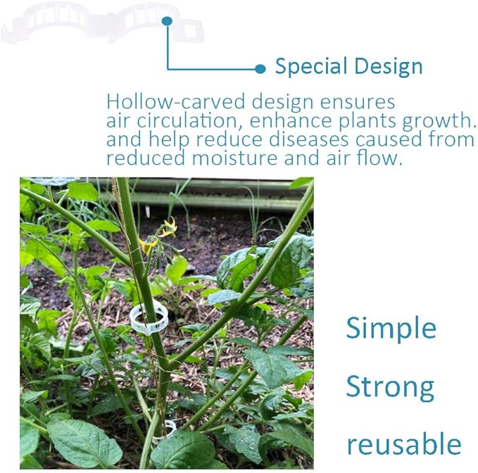 Greenhouse Trellising Kit 10PCS Plant Roller Hooks with 100PCS Tomato Support Clips for Tomato,Plant, Greenhouse,Flower Vine Twine Crop Trellis Kits