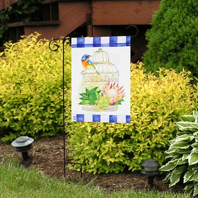 Birdcage Spring Burlap Garden Flag 12.5" x 18" Briarwood Lane