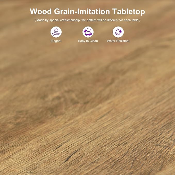 PURPLE LEAF Outdoor Bar Height Table Aluminum Patio High Bar Stools Pub Dining Table for Kitchen Island Balcony Deep Teak