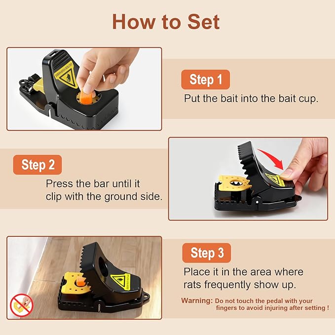 6 Pack Mouse Traps, Small Mouse Trap Indoor for Home, Mice Traps Snap High Sensitive, Easy & Quick-Set Mousetrap, Reusable Rat Trap, Sanitary Pet Safe Rodent Catcher for Outdoor/Garage/Kitchen/Garden