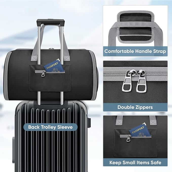 BALEINE Garment Bags for Travel, Water Resistant Carry on Suit Bag
