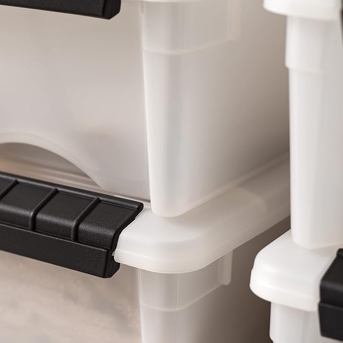 IRIS USA 10-Pack 6 Quart Storage Bins with Lids, Pearl