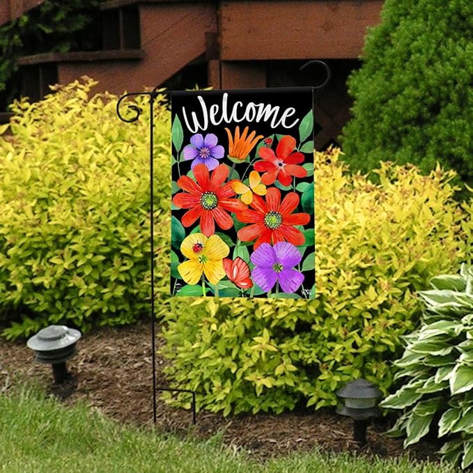 Whimsy Flowers Spring Garden Flag 12.5" x 18" Briarwood Lane