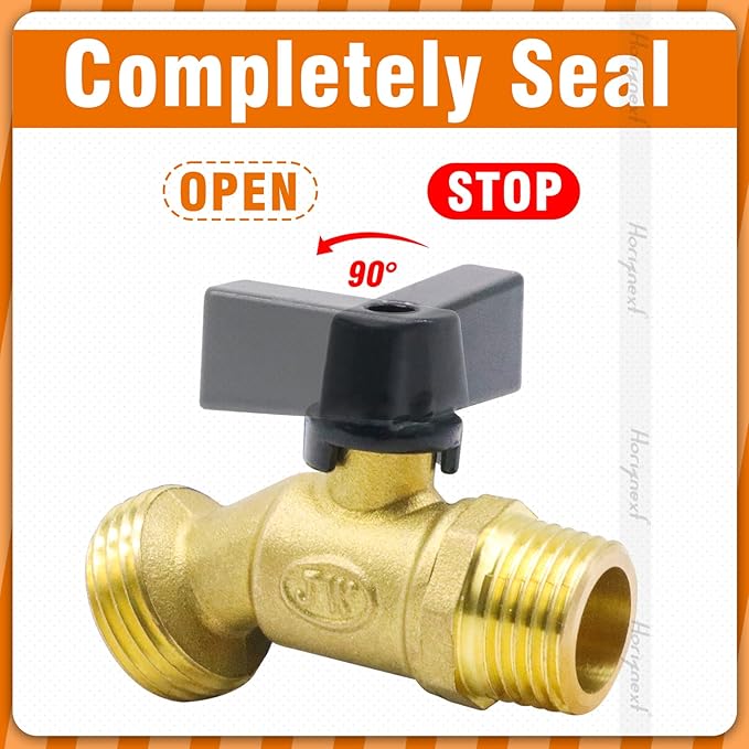 garden hose bibb, npt 1/2 thread inlet 1 inch O.D. thread outlet outdoor spigot, brass shut off valve for water pipe draining rain barrel bucket ibc tank. (2 pcs)