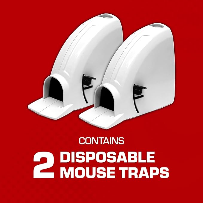 Tomcat Kill & Contain Mouse Trap, 2 Traps | Indoor Traps for Mice - No See, No Mess Disposal