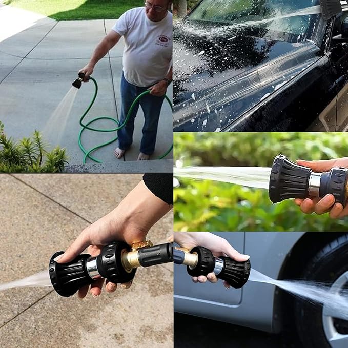 Cyprium Water Hose Nozzle Spray Water Nozzles 2 Pcs For Garden Fireman Style Hose Nozzle Outdoor Hose Nozzle Sprayer High Pressure Watertight Connections For Reliable Use In Gardening, Cleaning