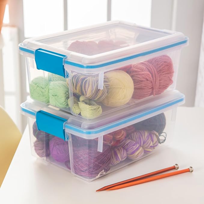 Sterilite Gasket Storage Box with Lids for Home & Office, 12 Quart, 18-Pack