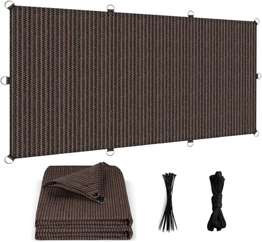 Sun Shade Cloth 8x25 FT, UV Block Outdoor Patio Shade Cover, Permeable and Tear Fade Resistant Rectangle Sunshade Fabric for Backyard, Porch, Pergola, Yard, Deck, Garden, Mocha