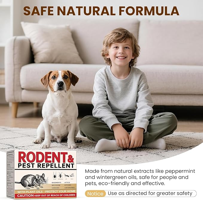 Rodent Repellent Indoor 35 Balls – Natural Peppermint Mouse Repellent, Mice Repellent Deterrent for Outdoor Use, Rodent Repellent Indoor for Home, Garage, Car & RV