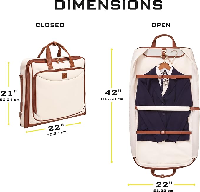 ZEGUR Premium Garment Bag Carry On Hangs Blazers, Pantsuits and More