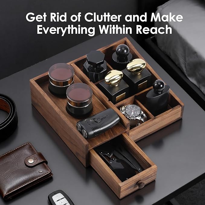 Bathroom Counter Organizer, Cologne Organizer for Men, Desk Storage