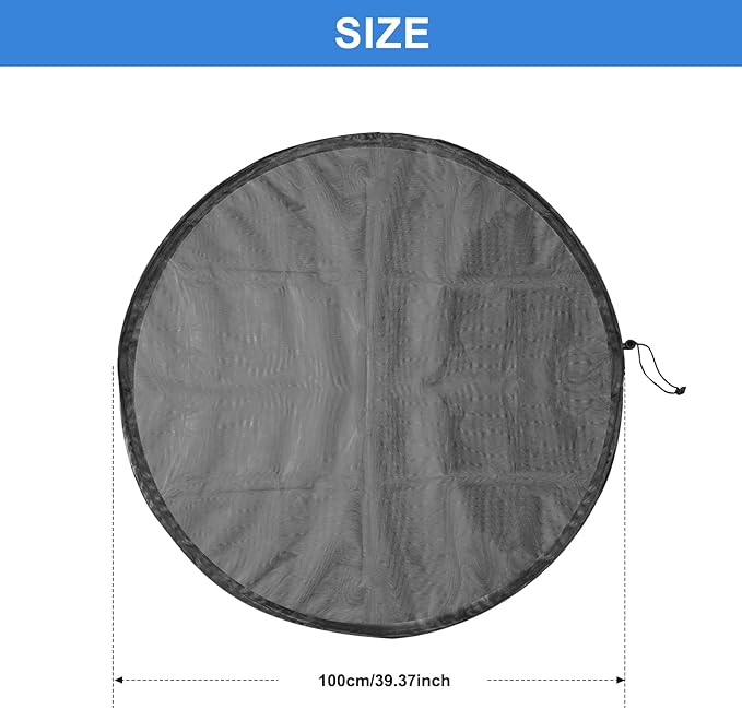 2 Pcs Mesh Cover for Rain Barrels with Drawstring, Rain Barrel Netting Screen to Collect Rainwater from Gutter, Keeps Leaves and Debris from Falling into Rain Barrels for Outdoor Garden-39 Inch