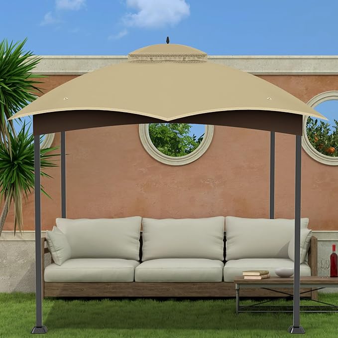 Replacement Gazebo Canopy Top Cover for 10 x 12, Double Tiered Waterproof Canopy Roof for Lowe's Allen Roth Gazebo #GF-12S004B-1 (Khaki)