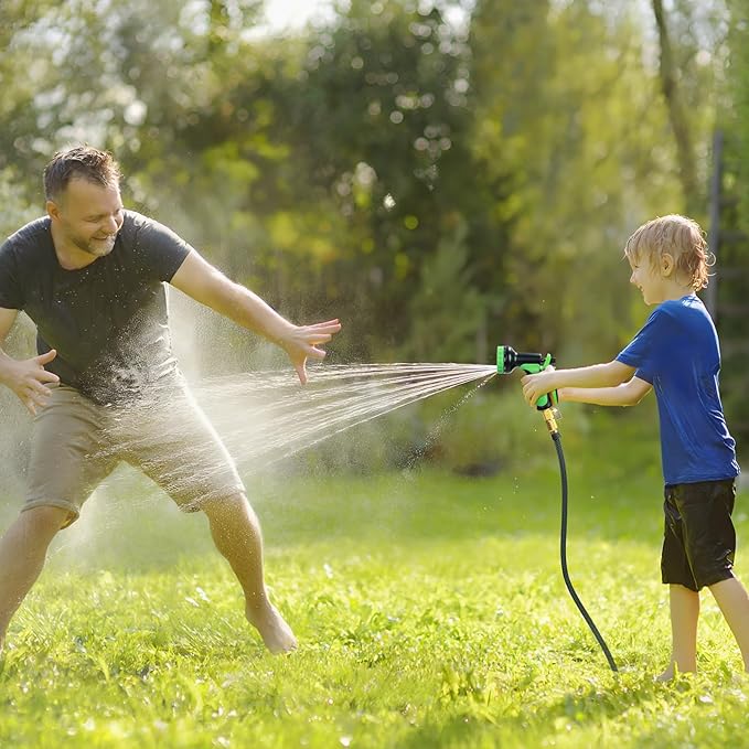FrutPunch Garden Hose 50 FT,Non-Expanding,10 Functional Nozzles, Garden Hose anti-kink,Heavy Duty Flexible Water Hose 50 FT,Suitable for Outdoor, Yard, Lawn, Car Washing and Other Scenes.(50ft)