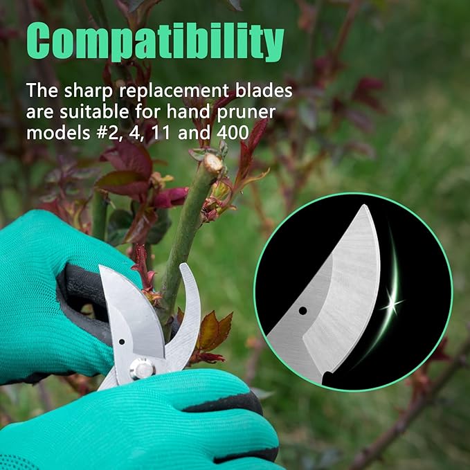 2/3 Hand Pruner Replacement Blade Spare Blade for Pruner Models 2, 4, 11 - Replacement Parts Fits for Garden Pruning Shears and Bypass Clippers (2 Pack)