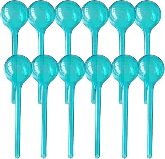 Plant Self Watering Globes, Large 12pcs Flower Automatic Watering Bulbs, Plastic Plant Flower Self Watering Devices, Garden Self Watering Planter Insert for Daily Vocation Watering, Forgetful Gardener