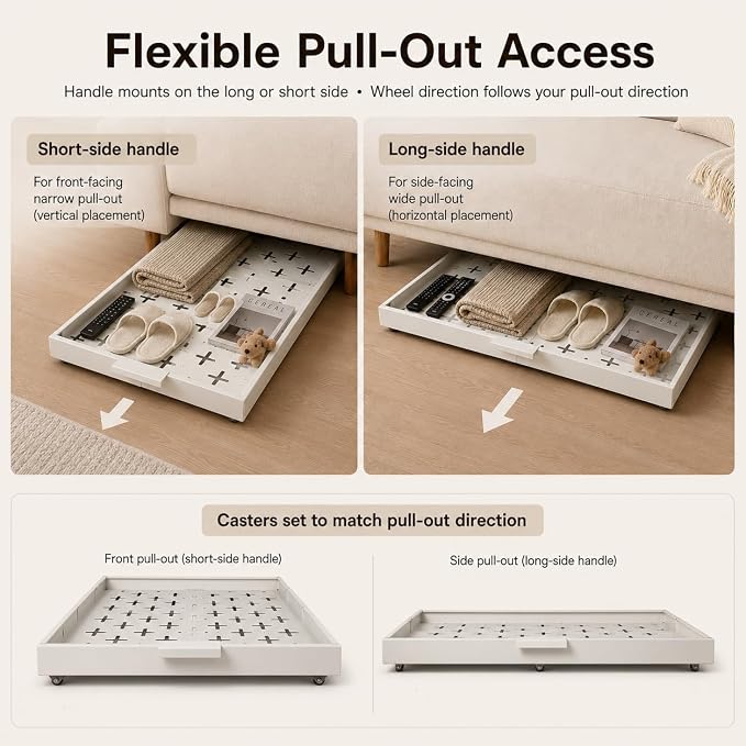 Fokyfok Under Bed Drawers,Under Bed Storage,Under Couch Drawer,1PC
