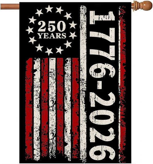 250 Anniversary Usa Garden Flags for Outside, 250 Anniversary USA Flag 1776-2026 Commemorative USA 250th Anniversary Banner 4th of July Decorations Patriotic Yard Sign Double-Sided Waterproof House Flag 28x40 Inch 250 Year American Flag