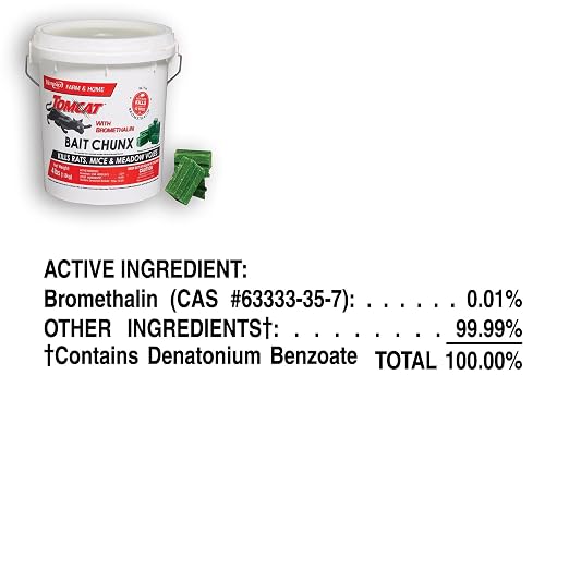 Tomcat with Bromethalin Bait Chunx Pail, 4.25 lbs. | Rat & Mouse Bait, Rat and Mice Control for Agricultural Use and Professional Applicators