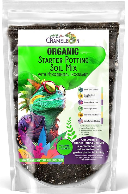 Organic Seed Starter Soil – Seed Starting Mix with Mycorrhizal Fungi – Natural Root Stimulator – Potting Soil for Vegetables and Herbs (5 QUARTS)