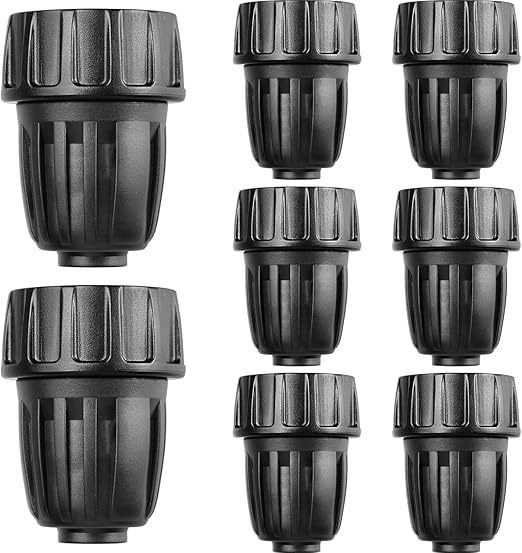 RedChili 8 Pcs 1/2 Inch Drip Irrigation Tubing To Faucet/Garden Hose Adapter, 3/4" FHT To 1/2" (1/2" ID x0.6-0.65" OD) Drip Irrigation Fittings Female Garden Hose Water Line System Connector