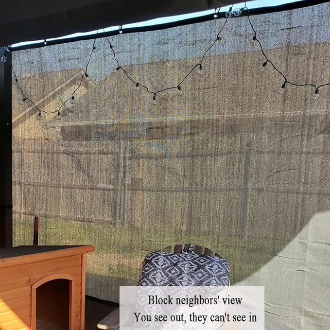 90% Sun Shade Cloth for Garden, 10X15Ft Breathable Sunshade Fabric Cover, UV Blocking & Privacy Protection Screen for Patio, Deck, Porch, Carport.