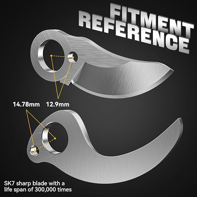 Cerycose Electric Pruning Shears Replacement Blade: 25MM (0.98 Inch) Cutting Diameter Pruner, SK7 High Carbon Steel, Spare Cutting Blade for Garden Pruning Shears & Bypass Clippers