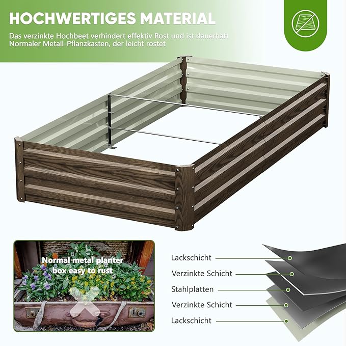 DoCred Crop Cage with Raised Garden Bed, 72.8" x 37.4" x 59" Plant Protection Tent Garden Cages with Window, 2 in 1 Galvanized Raised Garden Bed Kit and Mesh Cover for Garden, Yard, Lawn