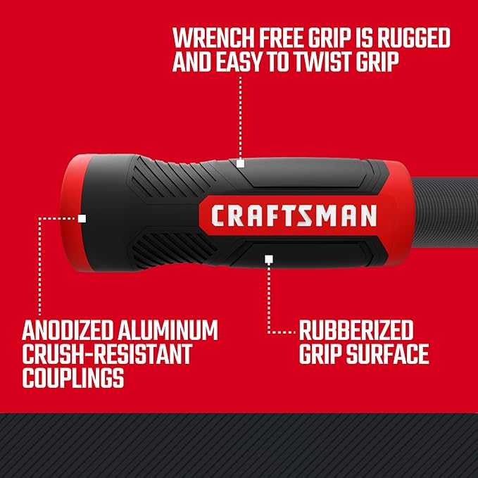 CRAFTSMAN ExoShield Heavy-Duty Fabric Hose - Industrial-Grade Lightweight Garden Hose 100 Feet x 5/8 Inch