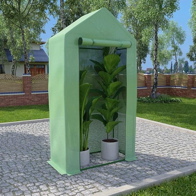 vidaXL Greenhouse, Green House for Garden Patio Backyard Lawn Plant Gardening, Cold Frame with Steel Frame, Outdoor Greenhouse Grow House, 5.4 ft²